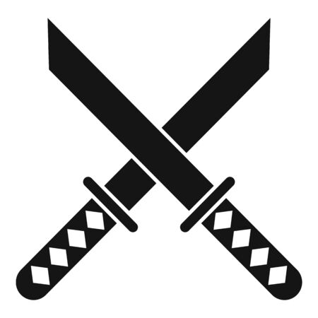 Crossed sword icon, simple styleのイラスト素材