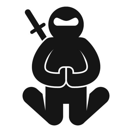 Ninja meditation icon, simple styleのイラスト素材