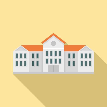 University building icon, flat styleのイラスト素材