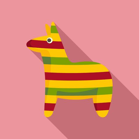Mexican colorful horse icon, flat styleのイラスト素材