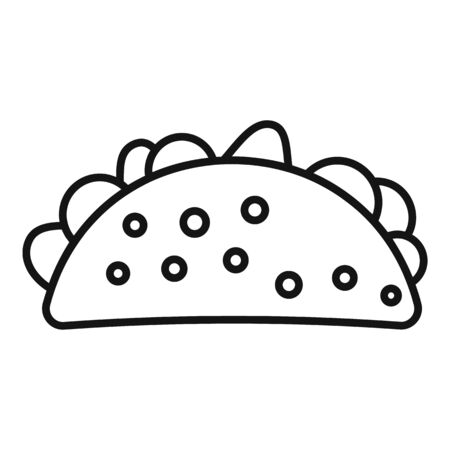 Mexican tacos icon, outline styleのイラスト素材