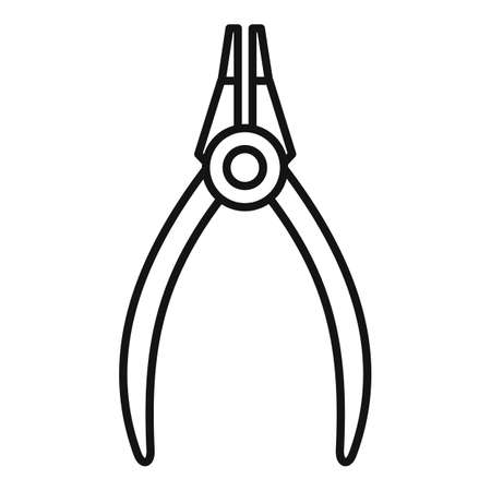 Piercing pliers icon, outline styleのイラスト素材