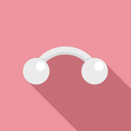 Beauty steel piercing icon, flat styleのイラスト素材
