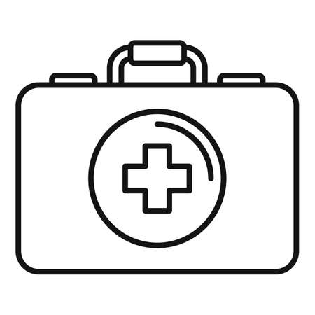 First aid kit bag icon, outline styleのイラスト素材