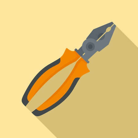 Construction pliers icon, flat styleのイラスト素材