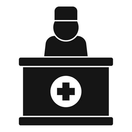 Private clinic reception icon, simple styleのイラスト素材