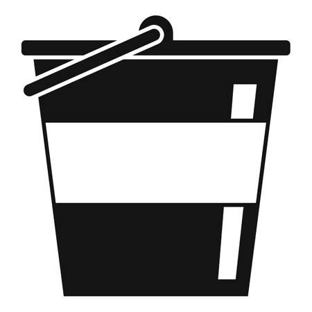 Reconstruction metal bucket icon, simple styleのイラスト素材