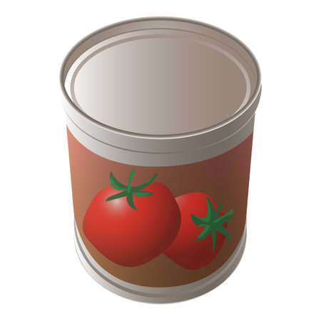 Tomato tin can icon, cartoon styleのイラスト素材