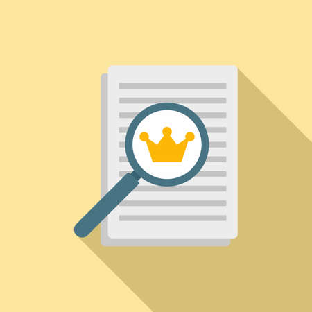 Excellence paper report icon, flat styleのイラスト素材