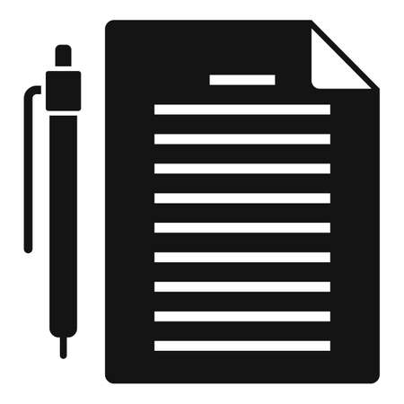 Tax paper pen icon, simple styleのイラスト素材