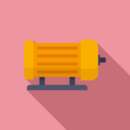 Industrial electric motor icon, flat styleのイラスト素材