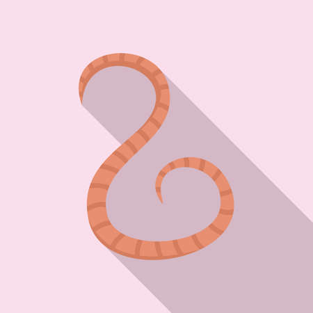 Ground worm icon, flat style