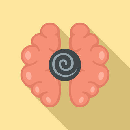 Brain hypnosis icon, flat styleのイラスト素材