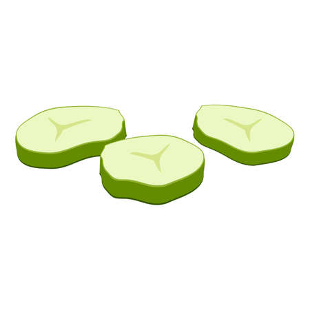 Cutted burger cucumber icon, cartoon styleのイラスト素材