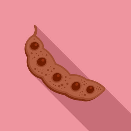 Superfood carob icon, flat styleのイラスト素材