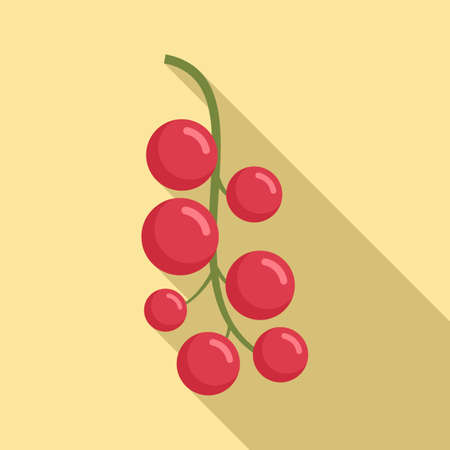 Superfood red berry icon, flat styleのイラスト素材