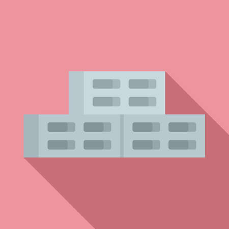 Cement block icon, flat styleのイラスト素材