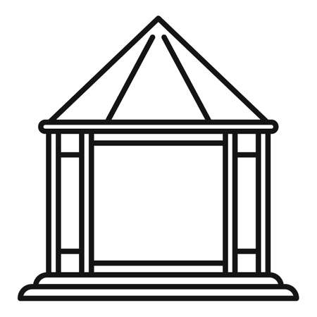 Structure gazebo icon, outline styleのイラスト素材