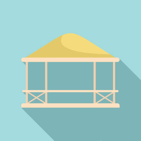 Garden gazebo icon, flat styleのイラスト素材