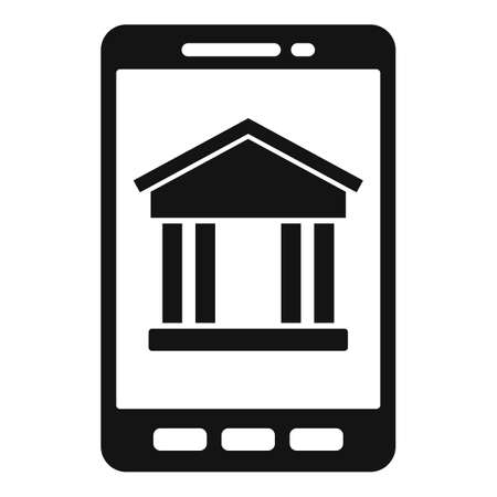 Smartphone bank online loan icon, simple styleのイラスト素材
