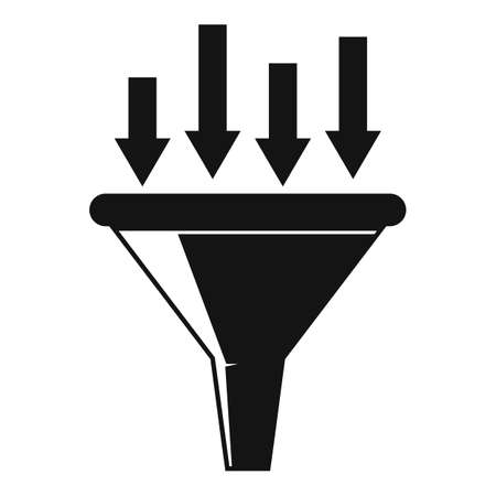 Conversion rate funnel icon, simple styleのイラスト素材