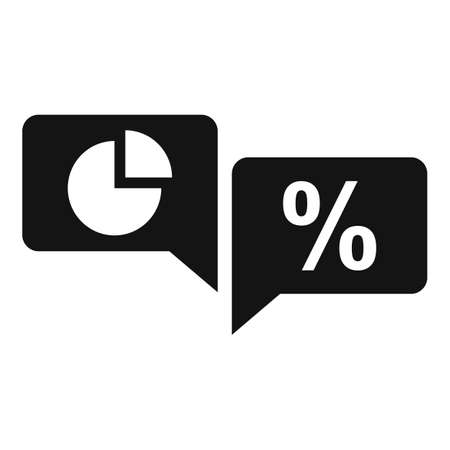 Conversion rate chat icon, simple styleのイラスト素材
