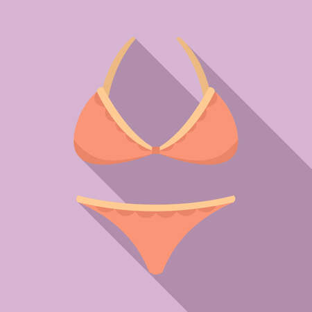 Piece swimsuit icon, flat styleのイラスト素材
