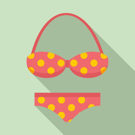 Halter swimsuit icon, flat styleのイラスト素材
