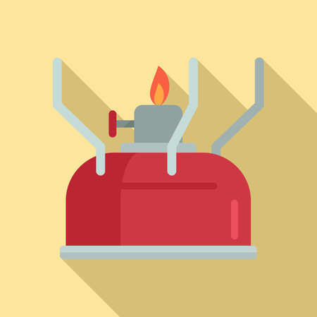Survival gas lamp icon, flat styleのイラスト素材