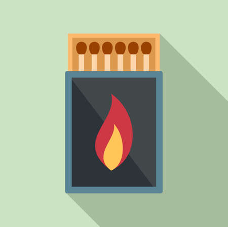 Survival matches box icon, flat styleのイラスト素材