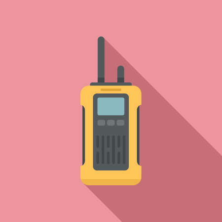 Survival walkie talkie icon, flat styleのイラスト素材