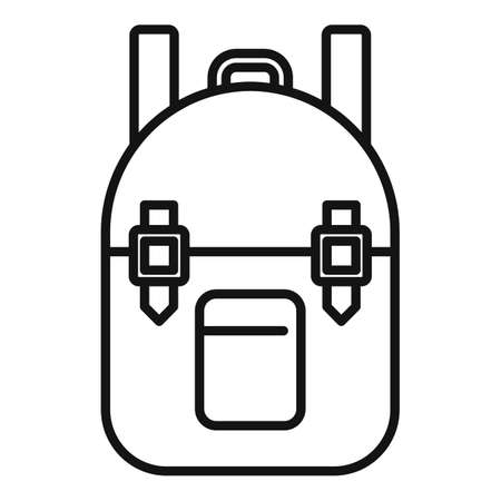 Survival backpack icon, outline styleのイラスト素材