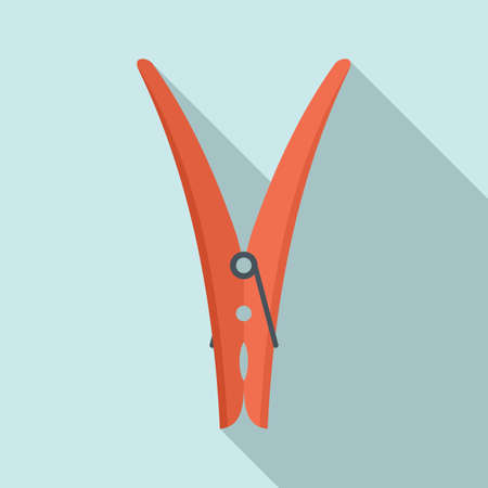 Photo clothes pin icon, flat styleのイラスト素材