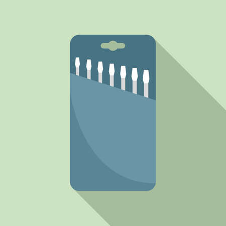Watch repair screwdriver set icon, flat styleのイラスト素材