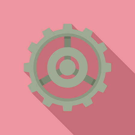 Old watch cog wheel icon, flat styleのイラスト素材