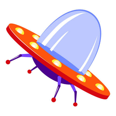 Invasion ufo icon, cartoon styleのイラスト素材