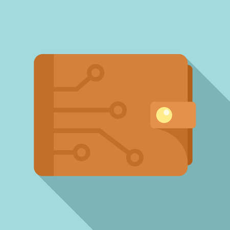 Modern digital wallet icon, flat styleのイラスト素材