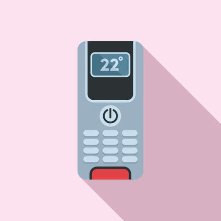 Digital climate remote control icon, flat styleのイラスト素材