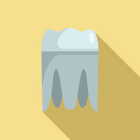 Metal tooth implant icon, flat styleのイラスト素材