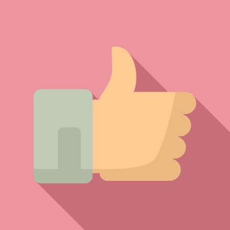 Thumb up mission icon, flat styleのイラスト素材