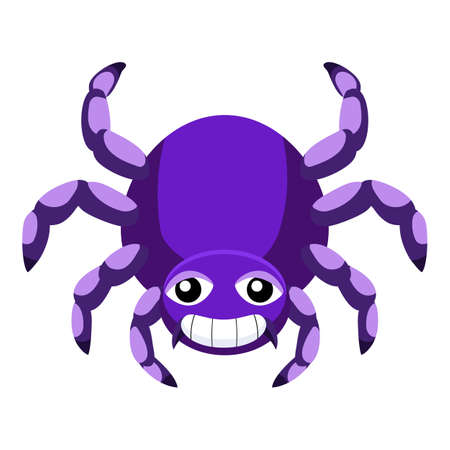 Violet spider icon, cartoon styleのイラスト素材