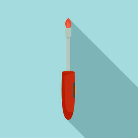 Gasoline fire tool icon, flat styleのイラスト素材
