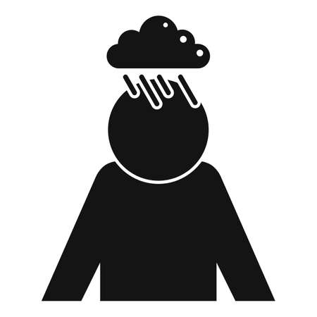 Stress head rain icon, simple styleのイラスト素材