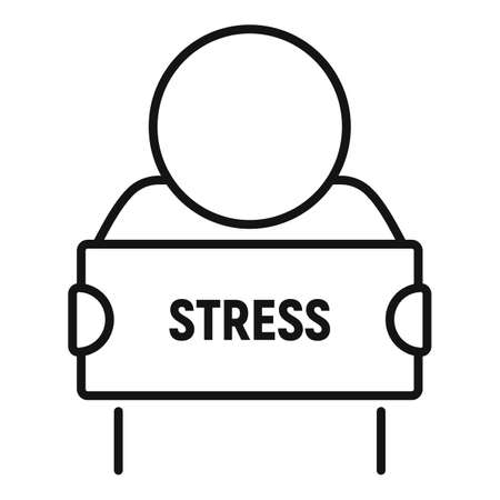 Stress situation icon, outline styleのイラスト素材