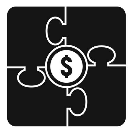 Crowdfunding puzzle icon, simple styleのイラスト素材