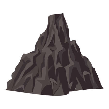Rock volcano icon, cartoon styleのイラスト素材