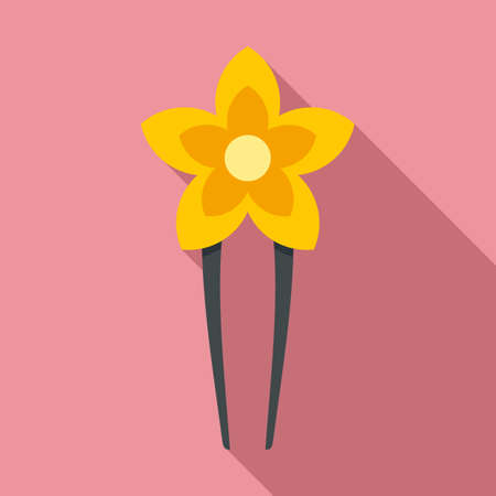 Decoration barrette icon, flat styleのイラスト素材