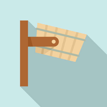 Sauna water bucket icon, flat styleのイラスト素材