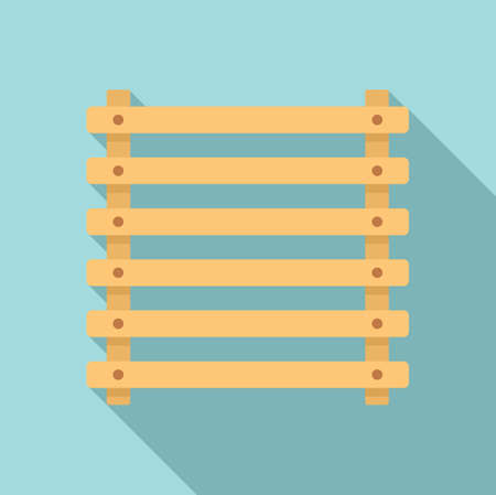 Sauna wood frame icon, flat styleのイラスト素材