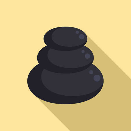 Sauna round stones icon, flat styleのイラスト素材